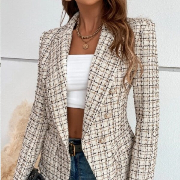 Elegant Shoulder-Padding Jacket