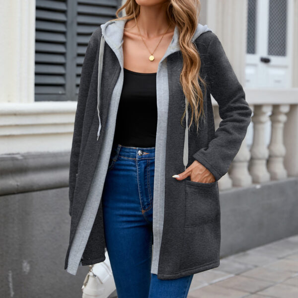 Autumn And Winter Casual Contrast Color - Fake Two Pieces - Image 3