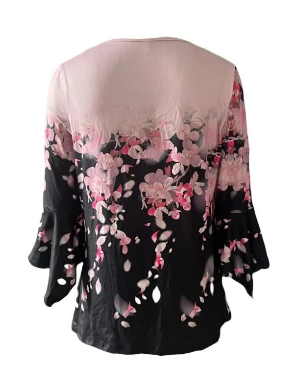 Spike Button Three-quarter Sleeve Top - Image 3
