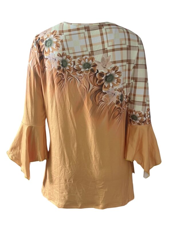 Spike Button Three-quarter Sleeve - Yellow - Image 2