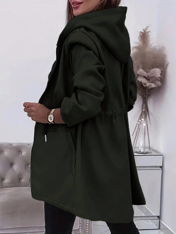 Hooded Drawstring Thin Sweatshirt - Image 3