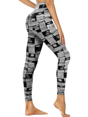 Cropped High-waisted Printed Black And White Barcode