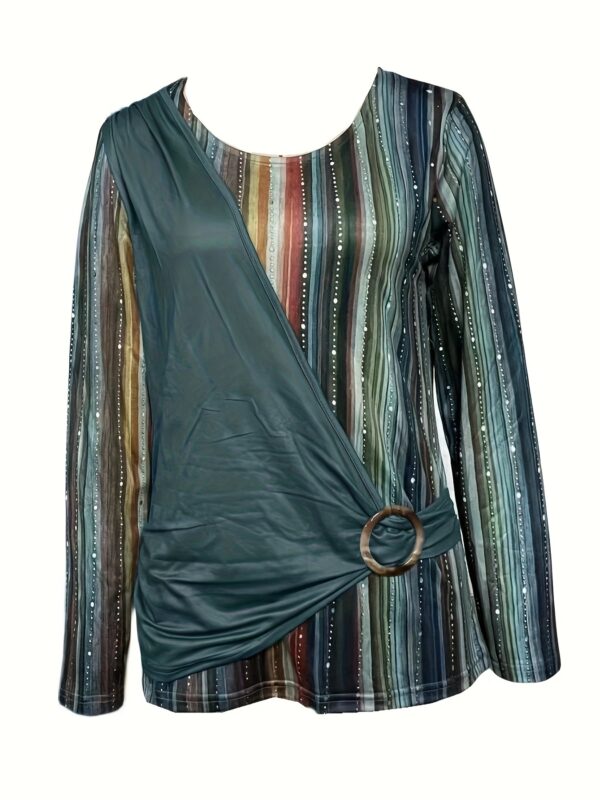 Round Neck Spring And Autumn Casual Top. - Image 3