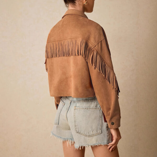 Shoulder Down Tassel-Trimmed Casual Jacket - Image 4
