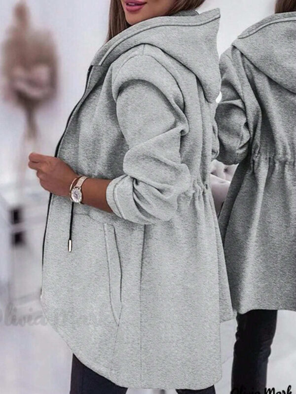 Hooded Drawstring Thin Sweatshirt - Image 6