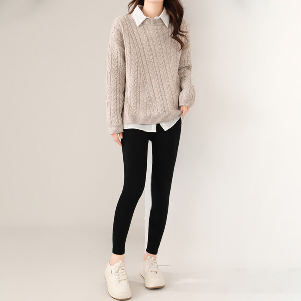 Warm Seamless Wool Knitted High Waist Leggings- All-matching - Image 7