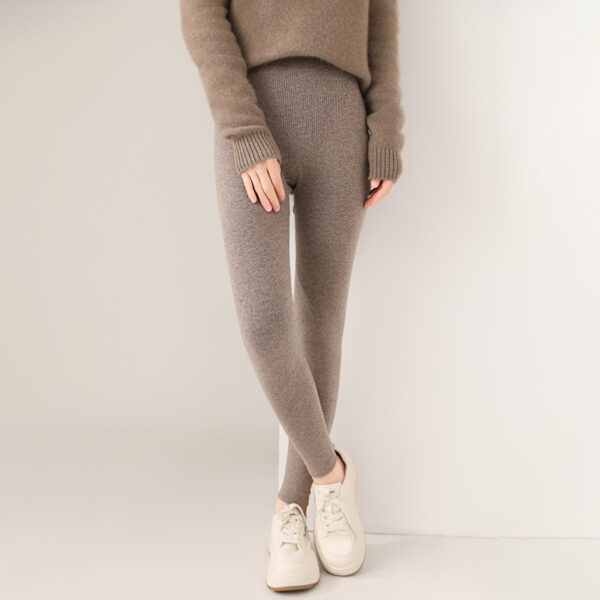 Warm Seamless Wool Knitted High Waist Leggings- All-matching - Image 8