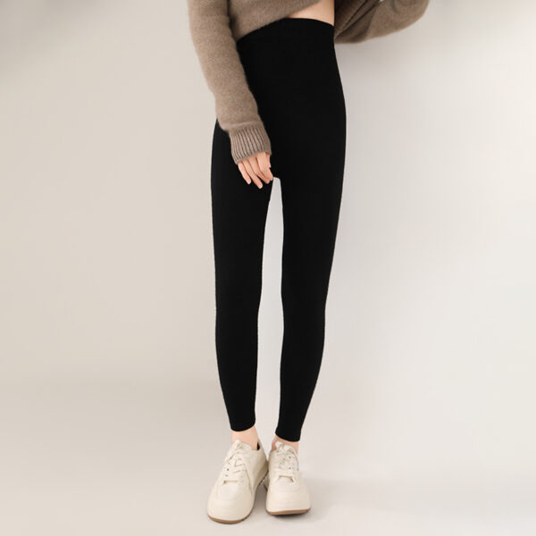 Warm Seamless Wool Knitted High Waist Leggings- All-matching - Image 2