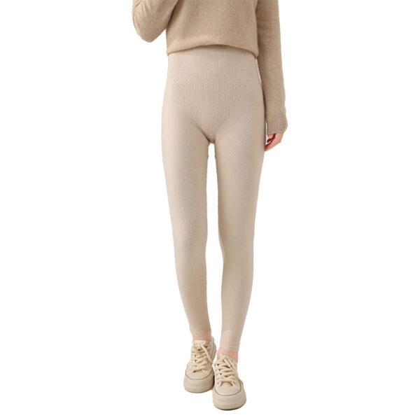 Warm Seamless Wool Knitted High Waist Leggings- All-matching - Image 6