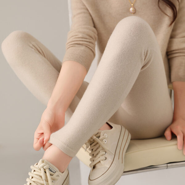 Warm Seamless Wool Knitted High Waist Leggings- All-matching - Image 4