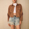 Shoulder Down Tassel-Trimmed Casual Jacket