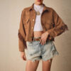 Shoulder Down Tassel-Trimmed Casual Jacket - Image 3