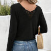 Collar Embroidered Lace V-neck Top - Image 3