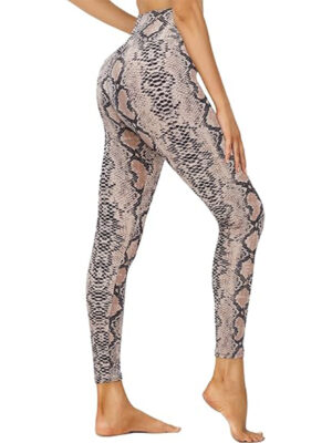 Cropped High-waisted Brown Snake Print