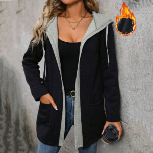 Autumn And Winter Casual Contrast Color - Fake Two Pieces